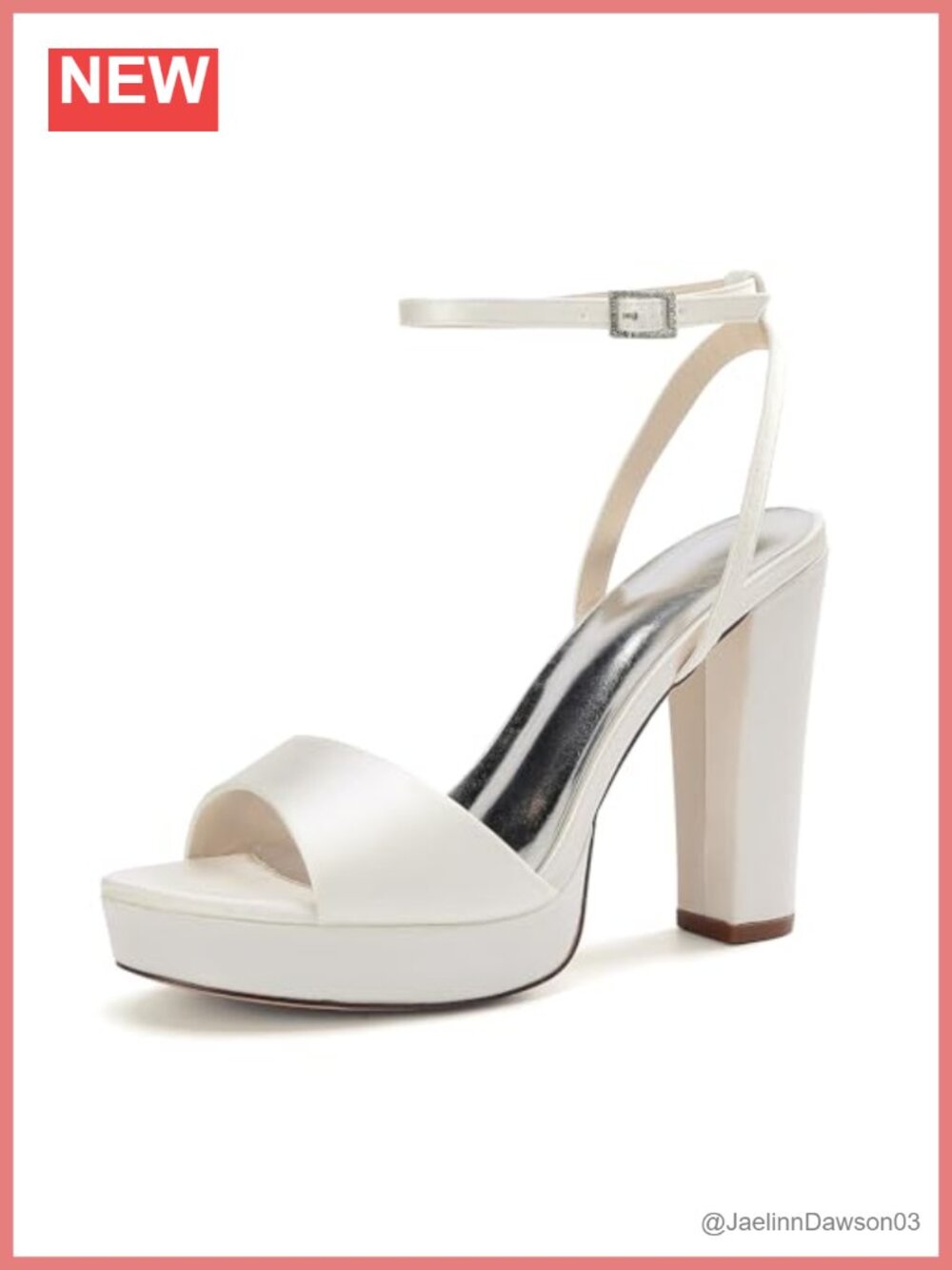 Satin Block Heel Sandals Ankle Strap Chunky Platform Wedding Dress Shoes